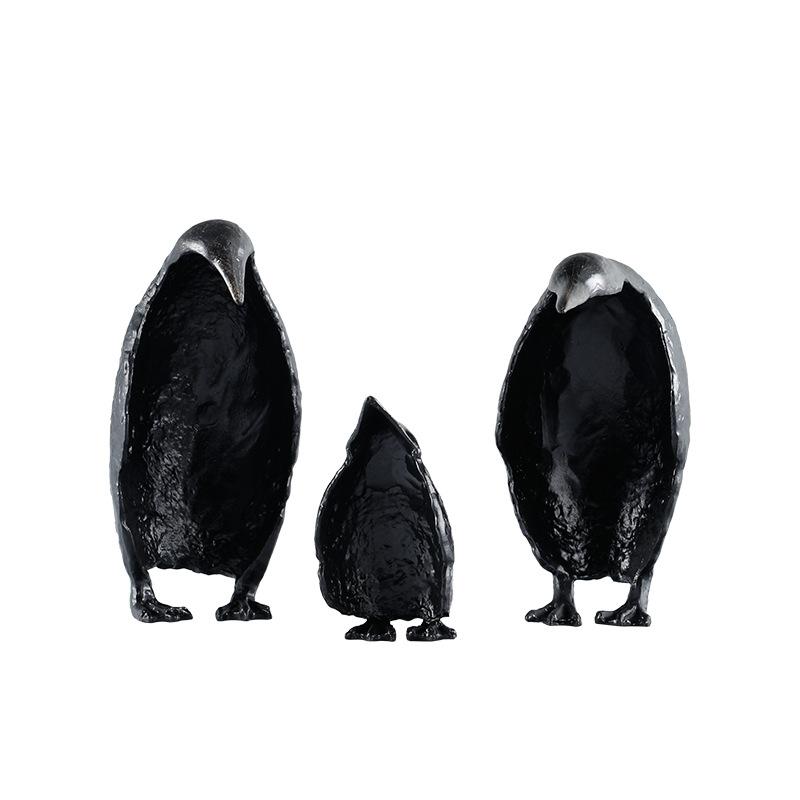 Metall Pinguin Statue Dekoration Kreative Tierstatue Handwerk Desktop Dekoration Modern Leichter Luxus Heimdekorationszubehör