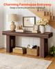 160 cm Console Table, Farmhouse Desk Behind the Couch, Wooden Rectangle Entrance Desk, Narrow Long Sofa Table Accent Stand for Hallway, Bedroom,