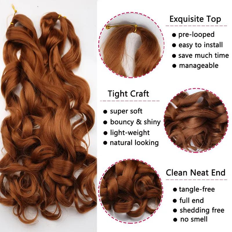 22inch 150g Synthetic Body Wave Curly Pony French Spiral Curl Hair Wavy Braiding Hair