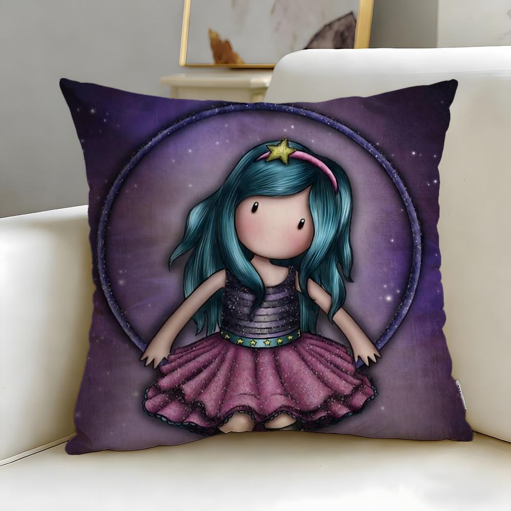 classic cartoon brand Santoro Gorjuss Cushion Cover Soft & Easy-Wash Pillow Case – Versatile for Couch, Bed, Travel and Office