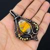 Bumblebee Jasper Gemstone Pure Copper Wire Wrapped Designer Handmade Pendant Jewelry