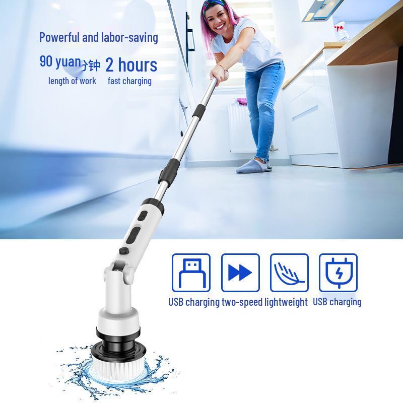 Electric Rotating Multi-functional Foldable Cleaning Brush for Kitchen and Bathroom