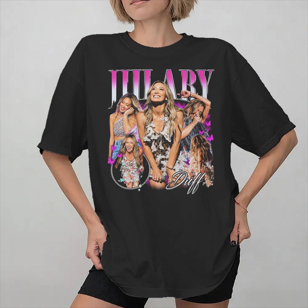 Hilary Duff Lucky Me Tour 2026 Printed T Shirts Women 100% Cotton Tee Shirt Clothes