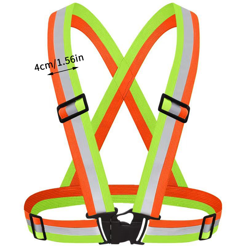 Highlight Reflective Straps Night Running Riding Clothing Vest Adjustable Safety Vest Elastic Band For Adults And Children