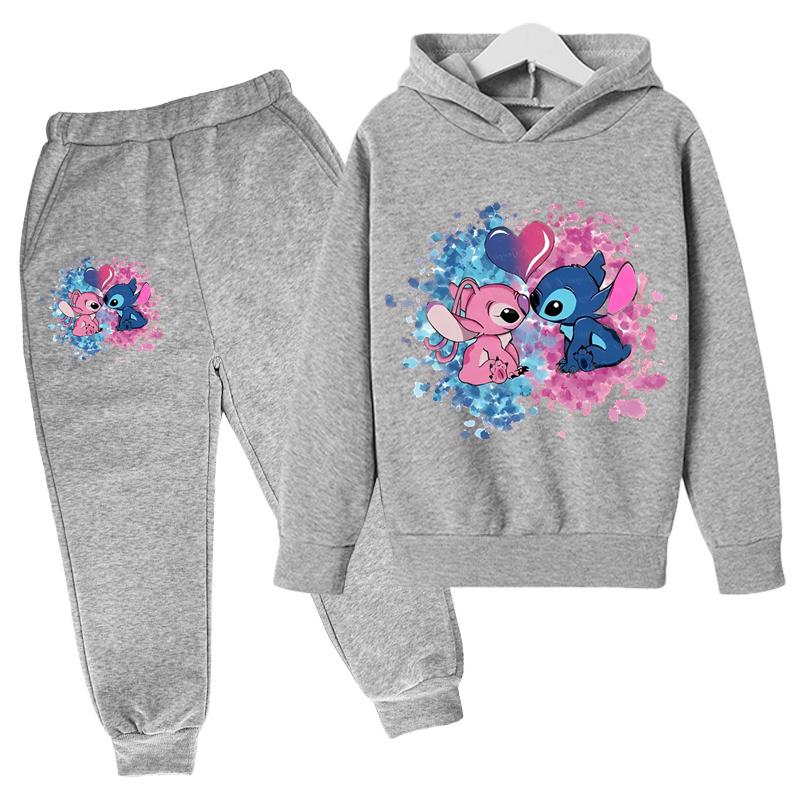 Casual Print Simple Suit Fashion Sweatshirt Loose Clothing Sets Kids Unisex