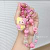 Creative Cartoon Doll Beaded Mobile Phone Chain Keychain Women's School Bag Couple Car Key Chain Bag Pendant