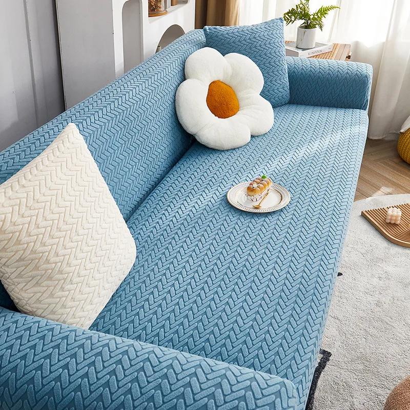 Stretch Jacquard Velvet Sofa Cover All-inclusive Universal Cover Universal Dustproof Anti-cat Scratch Sofa Cover