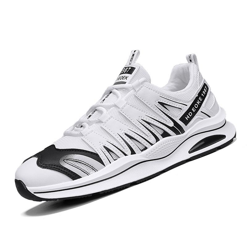 2024 Fashion New Leather Splicing Contrasting Color Low-top Dad Shoes Summer Mesh Breathable Running Sports Men's Shoes