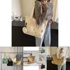 Large Capacity Canvas Tote Bag For Women Stylish Embroidered Letter Design For School
