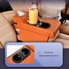 2025 Premium Leather Car Armrest Cover with Riser Pad & Dual Cup Holder