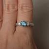 Anillos de Boda Minimalistas de Plata de Ley para Mujer Circonita Cúbica Azul Redonda Moda Femenina Simple Elegante
