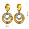 Europe & US Bold Multi-Layer Metal Circle Dangle Earrings, Stainless Steel Fashion Statement