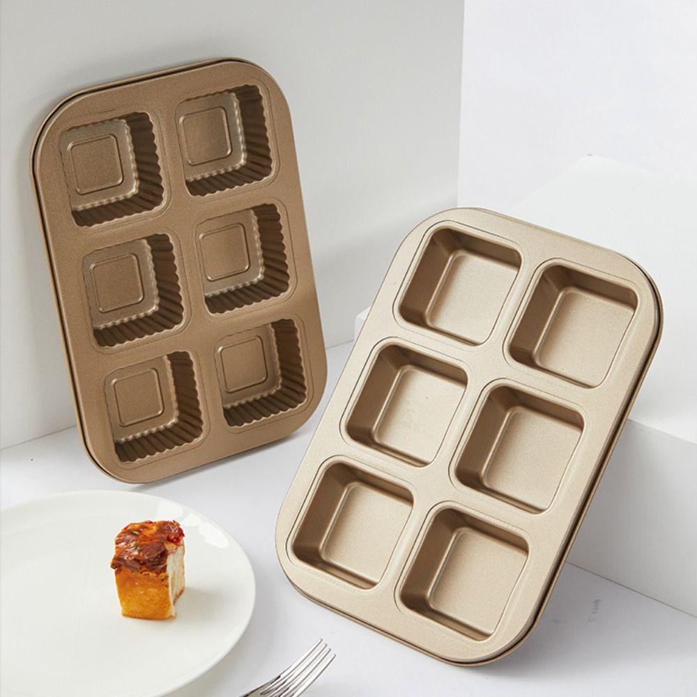 Carbon Steel Brownie Cake Pan Non-stick Bread Mold Muffin Cake Baking Tray  Hamburger