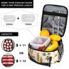 Cute Desert Cactus Columnar Pattern Insulated Lunch Bag for Women Kids Portable Food Boxes Thermal Lunch Box Tote