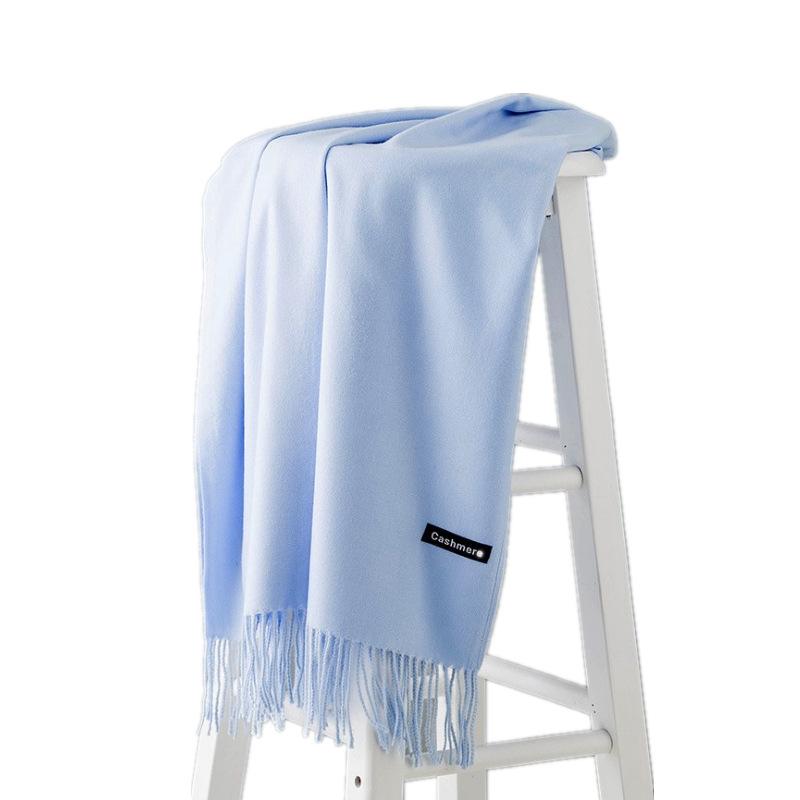 Solid Color Scarf for Women in Winter Korean Style Versatile Student Autumn and Winter Thickened Long Imitation Cashmere Red Men's Scarf Trendy