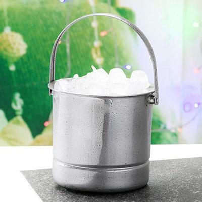 Seau à Glace 1L Double Paroi Passoire avec Poignée Bar Maison Fêtes Refroidissement Bière Champagne Seaux Refroidisseurs en Acier Inoxydable