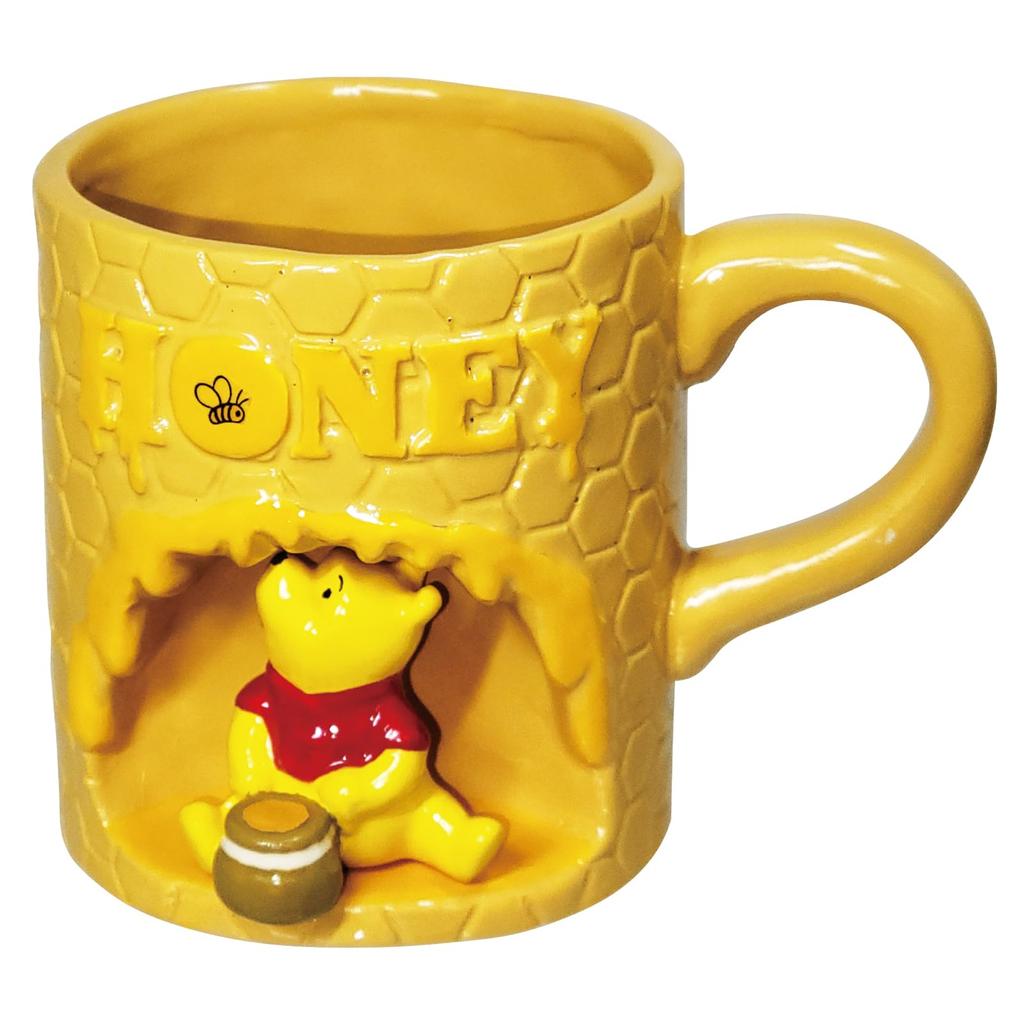 Disney the Beehive Diameter 11 X Winnie the Pooh Birthday San4529 "Winnie Pooh" Mug, Approx. 260ml, 9cm, Brown, Tableware, Merchandise, Gift,