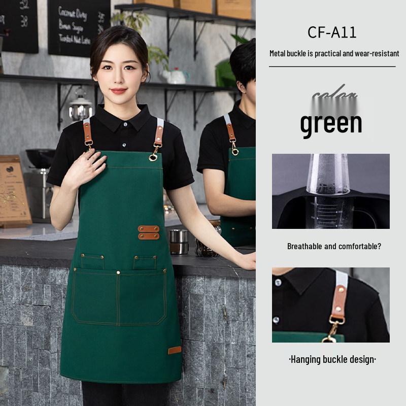 Custom High-End Workwear: Waterproof Oil-proof Apron for Women with Logo, Ideal for Catering, Coffee, and Milk Tea Shops