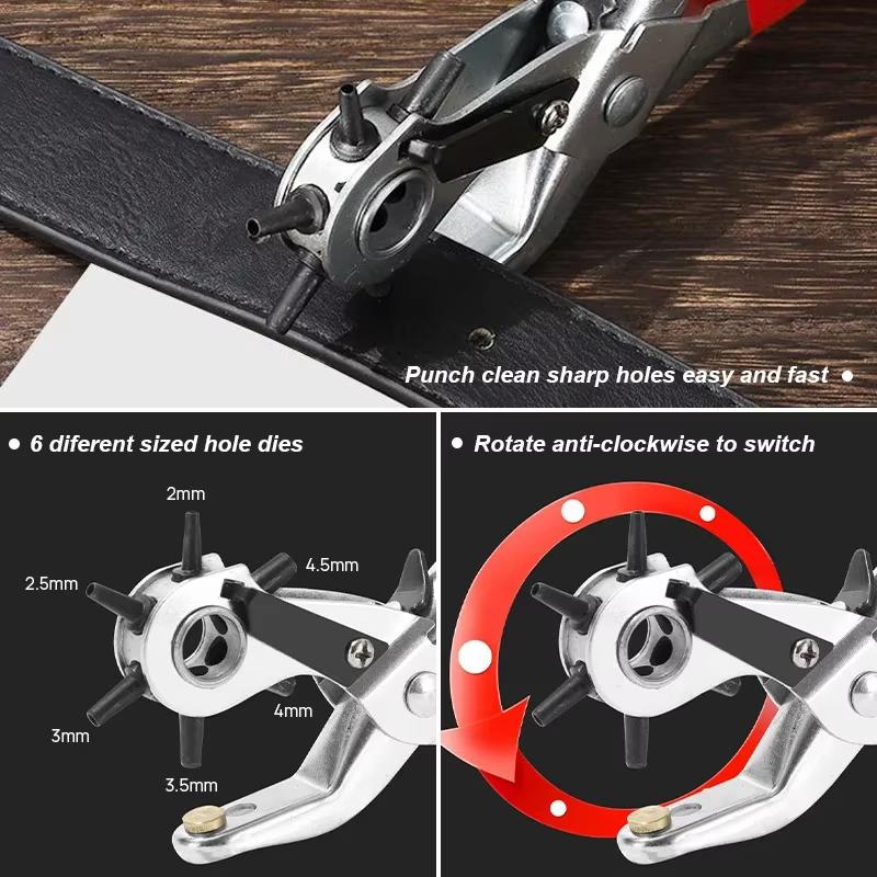 Müheloses DIY Legierungs-Lochmaschinen-Set: Ideal für die Herstellung professioneller Gürtel, Uhren und Lederwaren; Präzision zu Hause!