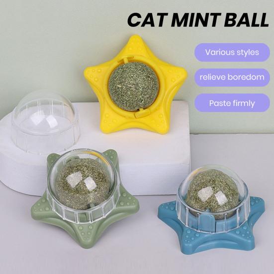 

Игрушка-мяч для кошек с кошачьей мятой, вращающаяся на 360°, шарик для облизывания, чистка зубов, здоровое питание, самоклеящаяся игрушка для кошек с пыленепроницаемым покрытием