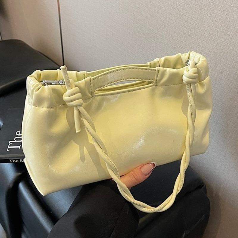 New Drawstring Handbag Bag Simple and Fashionable Solid Color Commuter Shoulder Bag Underarm Women's Bag