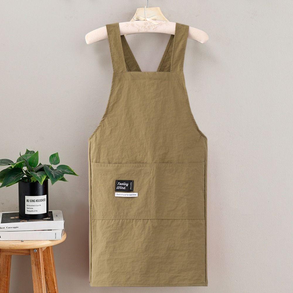 Oil-proof Cross Strap Kitchen Apron Waterproof Chef Work Uniform Cooking Apron  Kitchen