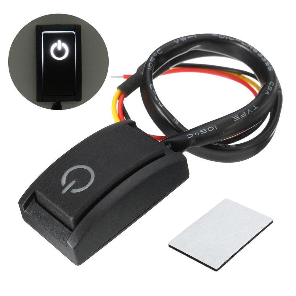 DC12V/200mA Car Auto Interior DIY Mount Push Button Latching Turn ON/OFF Switch Sticker LED Light RV Truck ON/OFF Switch Switches4