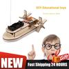 1Set DIY Science Toy Kids DIY Paddle Wheel Ship Assembling Model Educational Teaching Kit Experiment DIY Paddle Wheel Ship Model