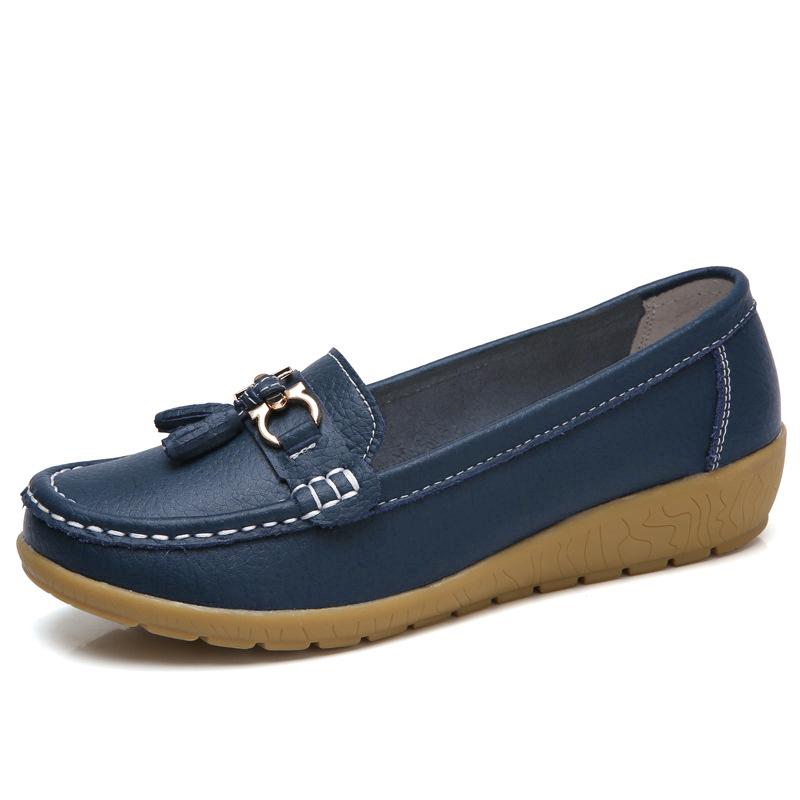 Fashion Women Flats Genuine Leather Casual Nurse Shoes Moccasins Ballet Flats Footwear Women Shoes Retro Plus Size Shoes Female