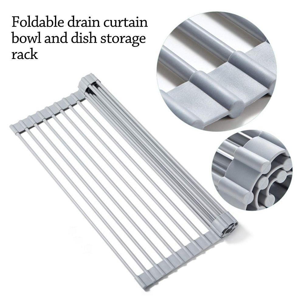 

Roll-Up Dish Drying Rack Silicone Dish Draining Mat Sink Plate Drainer Fruit & Vegetable 33x23cm