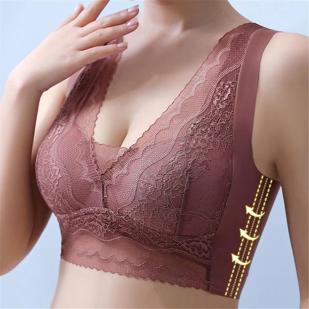 Seamless Bra Top Women Wireless Lace Bralette Plus Size Underwear Comfortable Sexy Lingerie L-5L