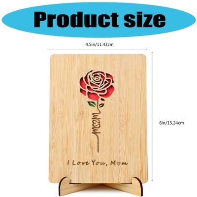 Handcrafted Wooden Anniversary Birthday Greeting Card Celebration Card For Wedding Accessories Home Decors Gift