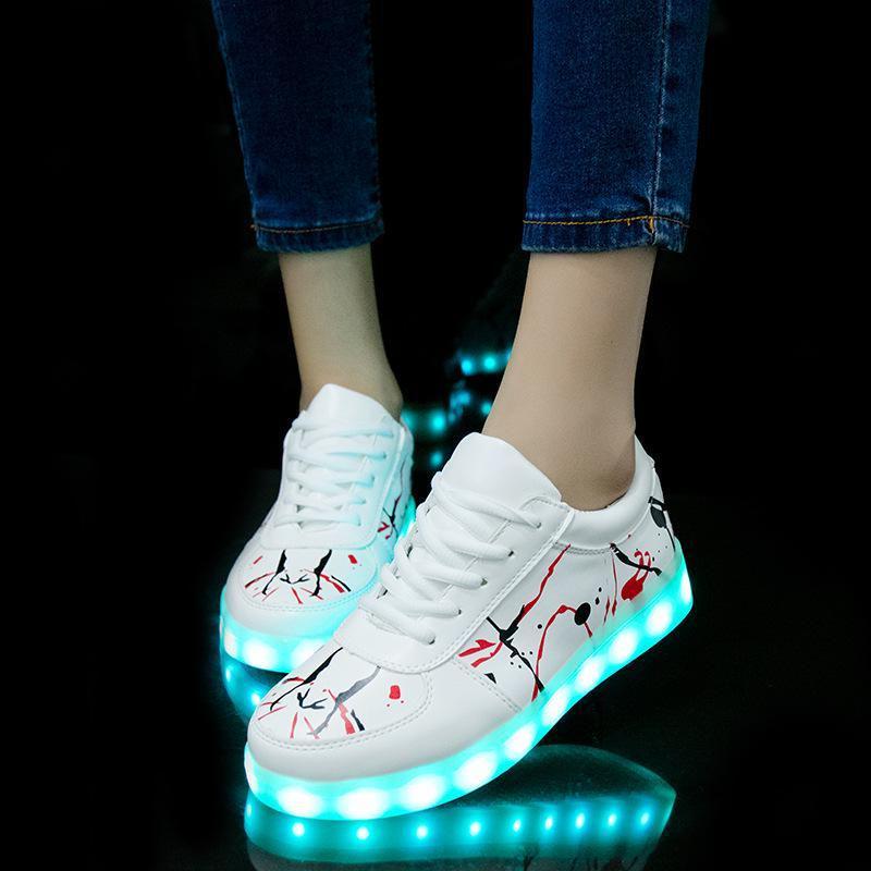 Stylish And Breathable Luminous Led Lighted Fashion Flats Kids Shoes Sneakers Sports