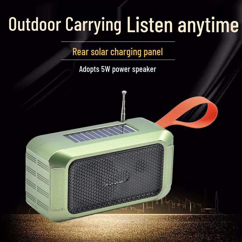 Huaqiangbei Solar Bluetooth Speaker: FM Radio, Card Insert, 5W Wireless Sound