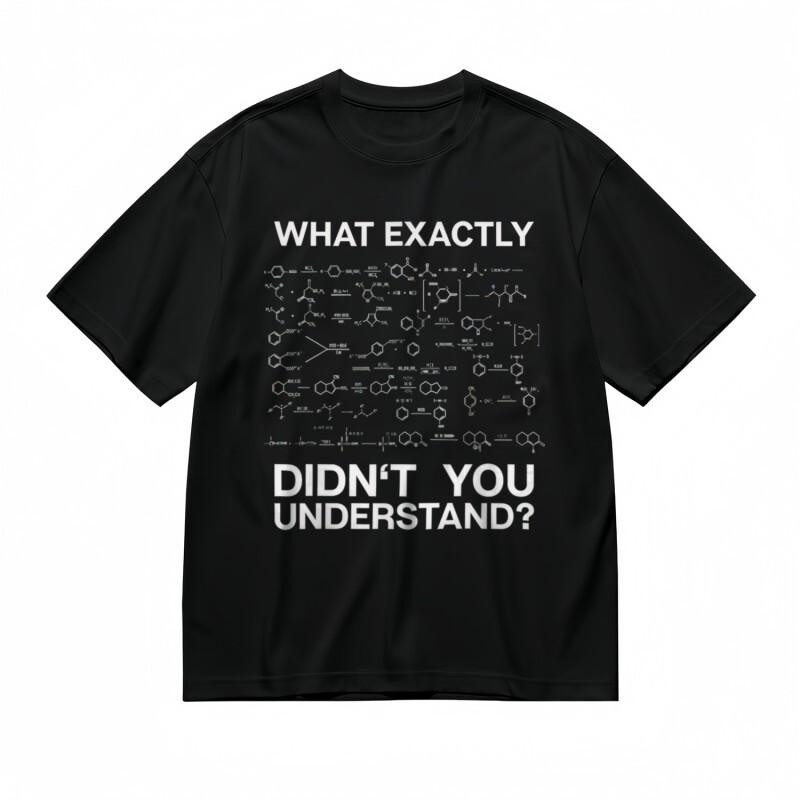 

Men s Trend Short Sleeve Classic T-Shirt White-on-Black Chemical Formulas L