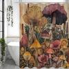 Forest Mushroom Floral Shower Curtain, Bathroom Decorative Shower Curtain, Waterproof Shower Curtain with Hooks