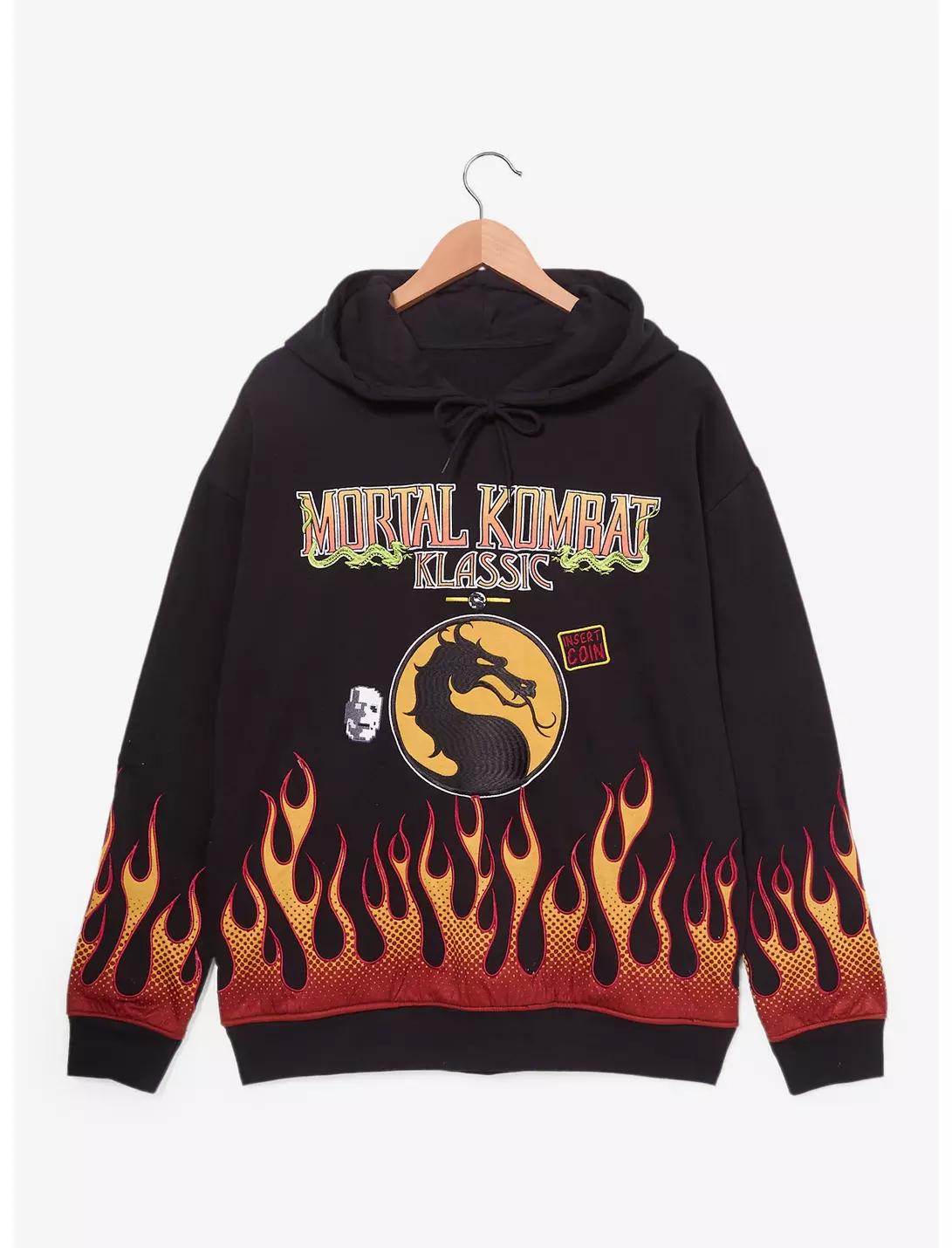 

Худи Mortal Kombat Flame Игровая одежда Повседневная Ретро Толстовка Готическая для Осени/Зимы С длинным рукавом С капюшоном Уличная одежда Топ S