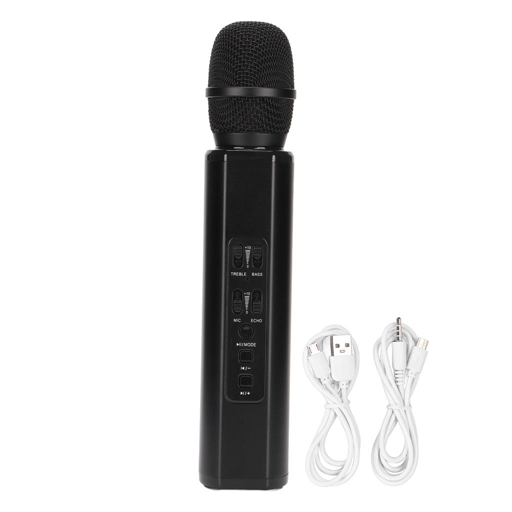 K6 Wireless Bluetooth Microphone Portable Handheld Microphone Speaker Machine for PC SmartphonesBlack