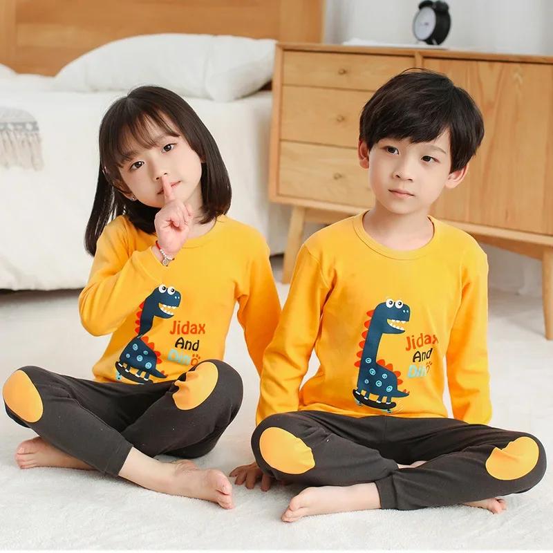 Teens Pajamas Long Sleeve 100% Cotton Pyjamas Big Kids Clothes Sets Children Boys Sleepwear Pajamas for Girls 6 8 10 12 14 Years