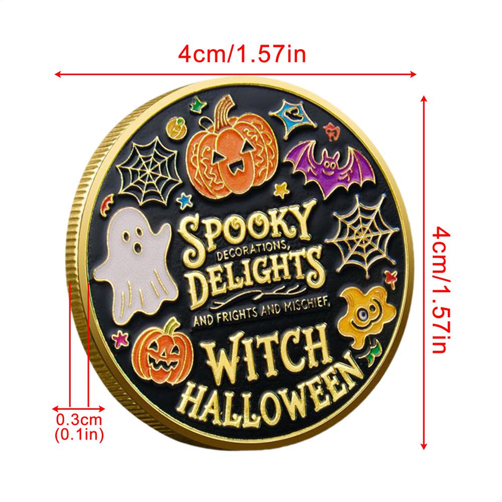 Halloween Souvenir Coin Halloween Collectible Novelty Coin Fantasy Art Collectibles For Kids Collectors Desktop Cabinet Shelf