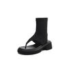 New women's platform sandals casual black large size shoes summer sandals sleeve one pedal women's cool boots round head