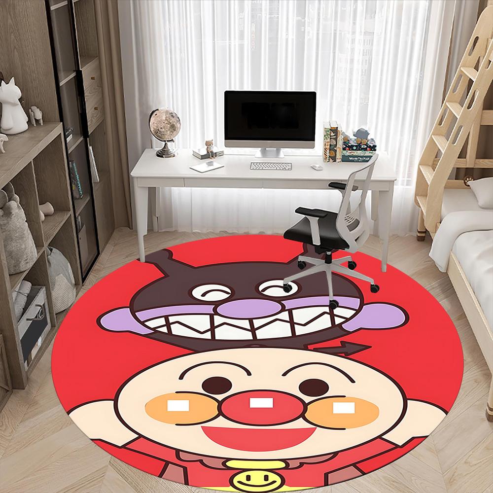 1PC Anpanman Office Round Area Rug Suitable For Office, Under Office Chairs Bedroom Living Room Home Decor, Room Deco T1224014