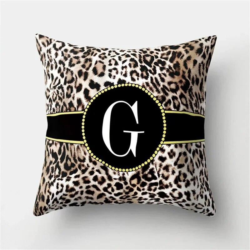 45x45cm Kissenbezug mit Leopardenmuster und 26 Buchstaben, bequemer Kissenbezug für Sofa, Stuhl, Bett, sexy Party, Hoteldekor, Wohnkultur, Kissenbezug