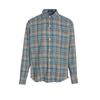 Retro Distressed Plaid Flannel Shirt with Tassels, Unisex Spring Loose Fit