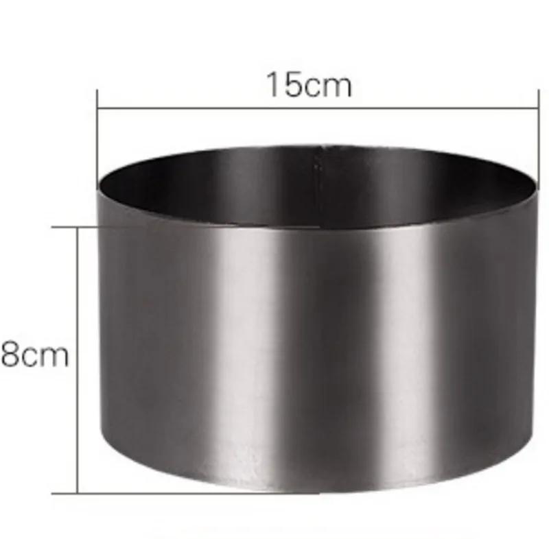 304 Stainless Steel Mousse Ring Cheese Thousand Layer Mold Cake Mould Round Cake Decorating Tool Fondant Mousse Ring Baking Tool