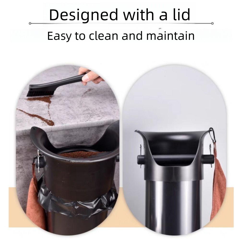 High Capacity Coffee Knock Box Durable Detachable Removable Lid Coffee Grounds Container Easy To Clean Coffee Crusher Bucket