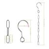 Metal Hooks Clothes Drying Rack Iron Chain Foldable Clothes Hangers Space Saving Multi-port Hangers Hooks Closet Organization