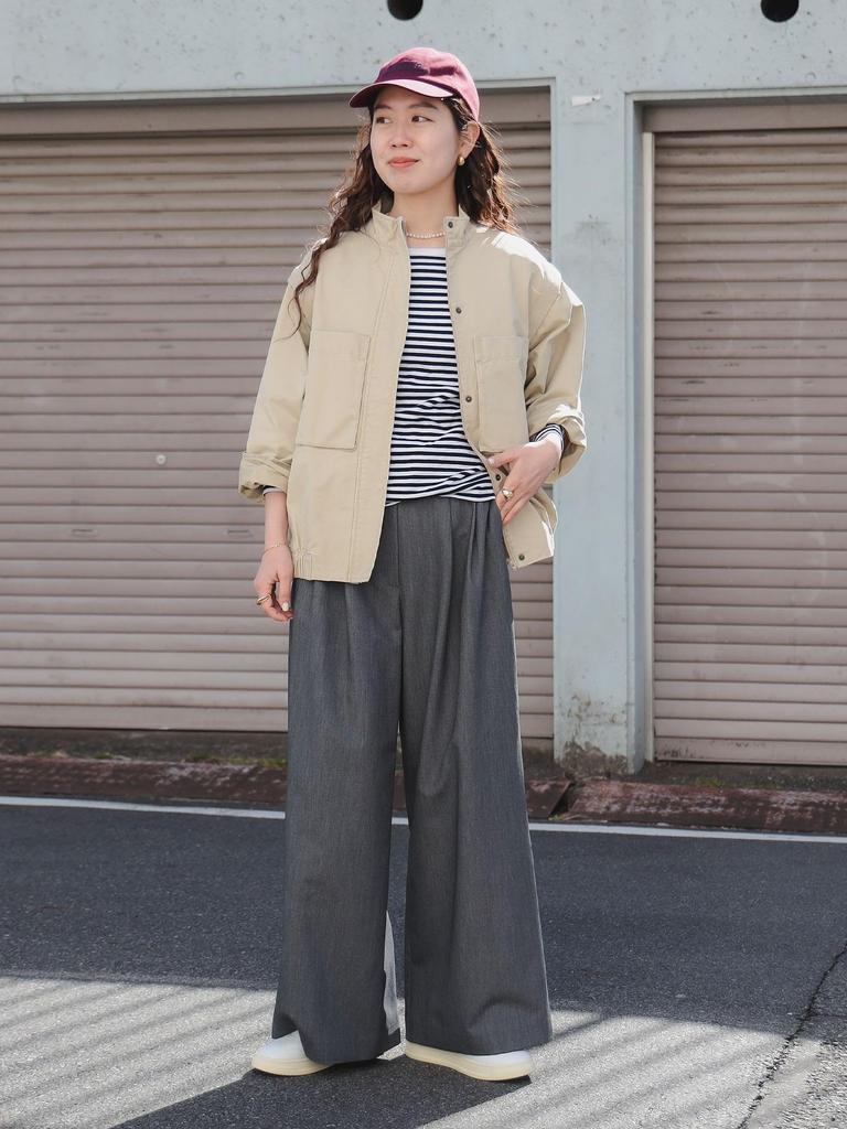 B:MING LIFE STORE by BEAMS Women's 2-Way Military Blouson (Sizes S-M) Light Beige