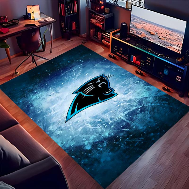 1pc Carolina Panthers Print Area Rug - Soft,Washable Non-Slip Indoor Mat for Office Chairs,Living Room,Home Office Decorative Rug