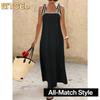 Women's Fashion Summer Spring Solid Color Print Sleeveless Casual Dresses